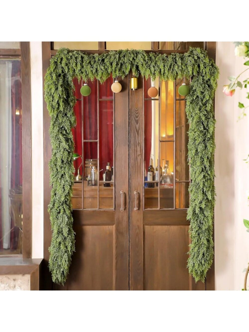 12ft Realistic Christmas Cedar Garland - Lush Holiday Decor for Festive Cheer